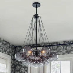 Art Deco Color Cluster Glass Globe Bubble Chandelier