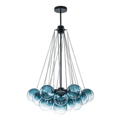 Art Deco Color Cluster Glass Globe Bubble Chandelier