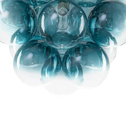 Art Deco Color 1-Light Cluster Glass Globe Bubble Chandelier