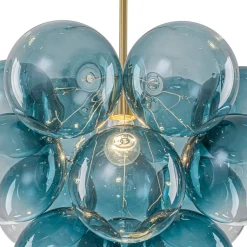 Art Deco Color 1-Light Cluster Glass Globe Bubble Chandelier