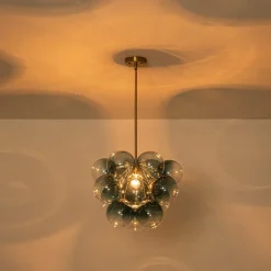 Art Deco Color 1-Light Cluster Glass Globe Bubble Chandelier
