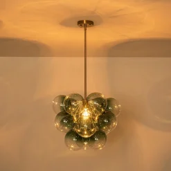 Art Deco Color 1-Light Cluster Glass Globe Bubble Chandelier