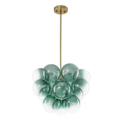 Art Deco Color 1-Light Cluster Glass Globe Bubble Chandelier