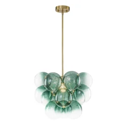 Art Deco Color 1-Light Cluster Glass Globe Bubble Chandelier