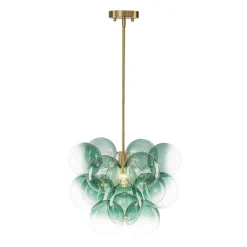 Art Deco Color 1-Light Cluster Glass Globe Bubble Chandelier