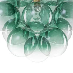 Art Deco Color 1-Light Cluster Glass Globe Bubble Chandelier
