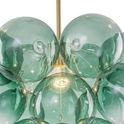 Art Deco Color 1-Light Cluster Glass Globe Bubble Chandelier