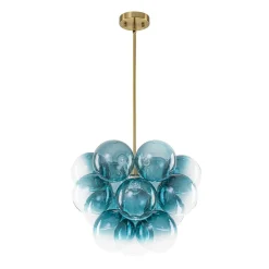 Art Deco Color 1-Light Cluster Glass Globe Bubble Chandelier