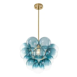Art Deco Color 1-Light Cluster Glass Globe Bubble Chandelier