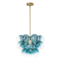 Art Deco Color 1-Light Cluster Glass Globe Bubble Chandelier