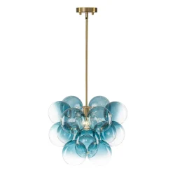 Art Deco Color 1-Light Cluster Glass Globe Bubble Chandelier