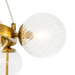 Art Deco 10-Light Glass Globe Bubble Circle Chandelier