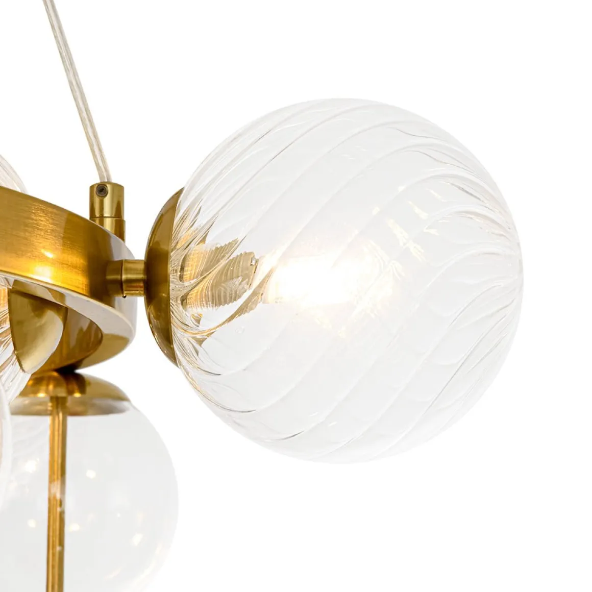 Art Deco 10-Light Glass Globe Bubble Circle Chandelier