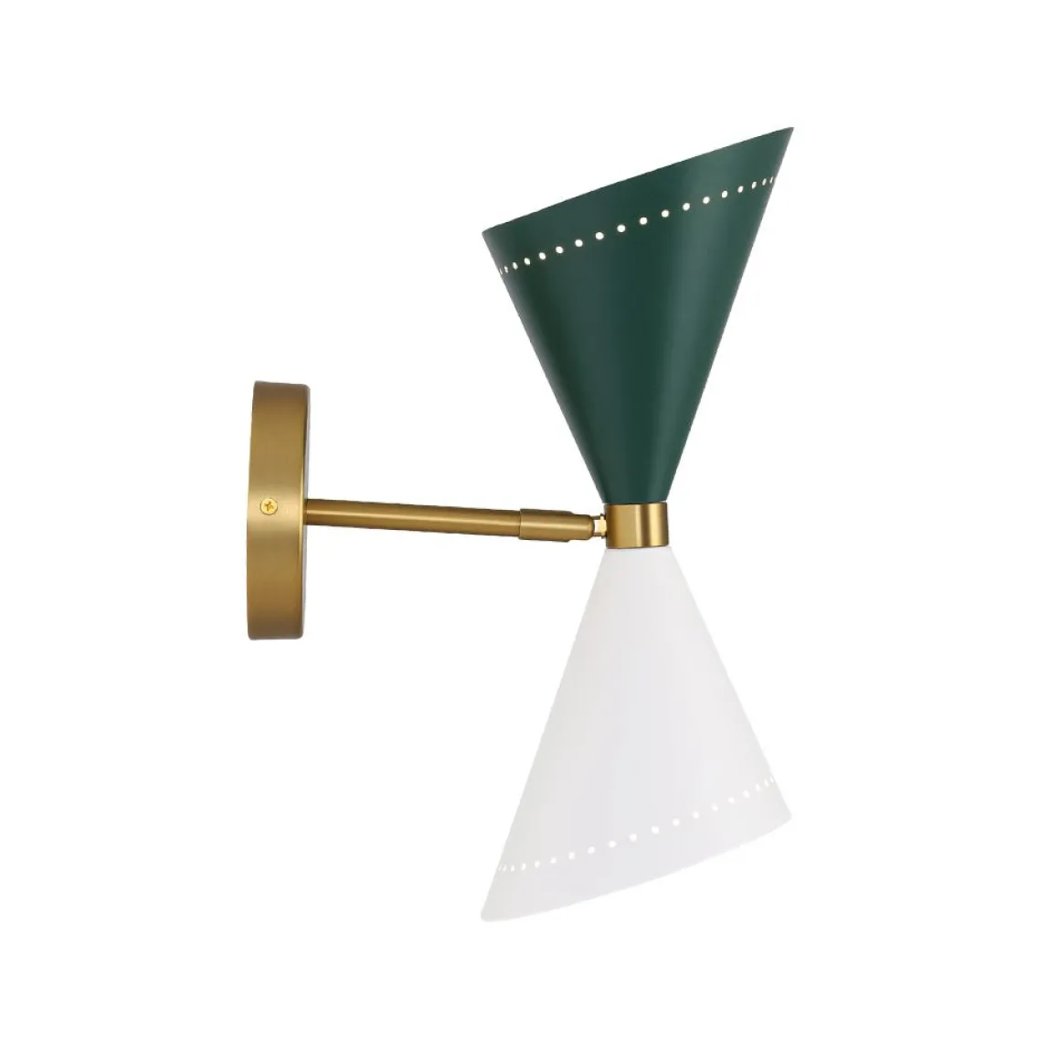 Art Deco 2-Light Up Down Dual Cone Wall Sconce