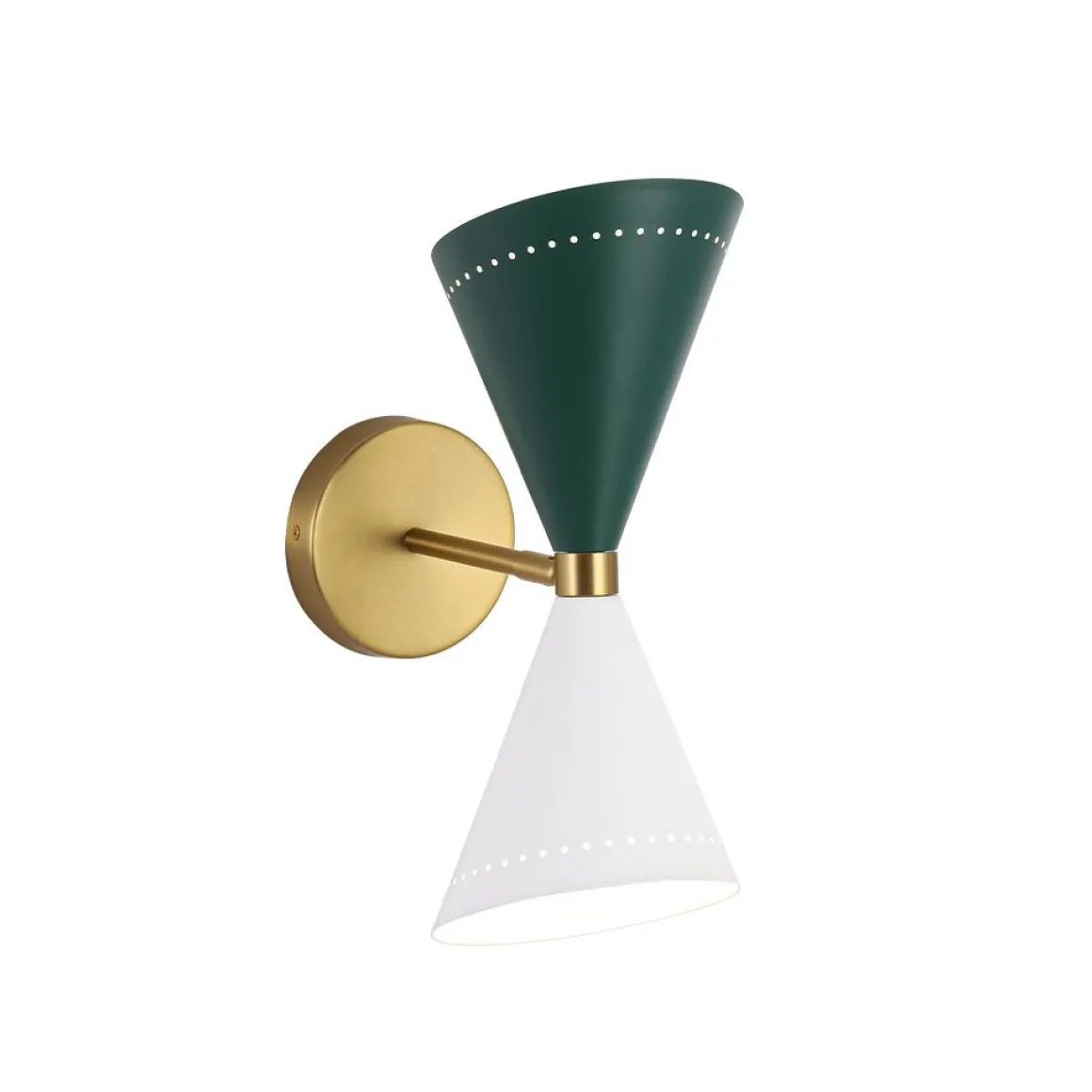 Art Deco 2-Light Up Down Dual Cone Wall Sconce