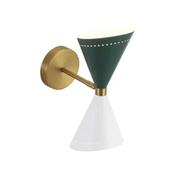 Art Deco 2-Light Up Down Dual Cone Wall Sconce