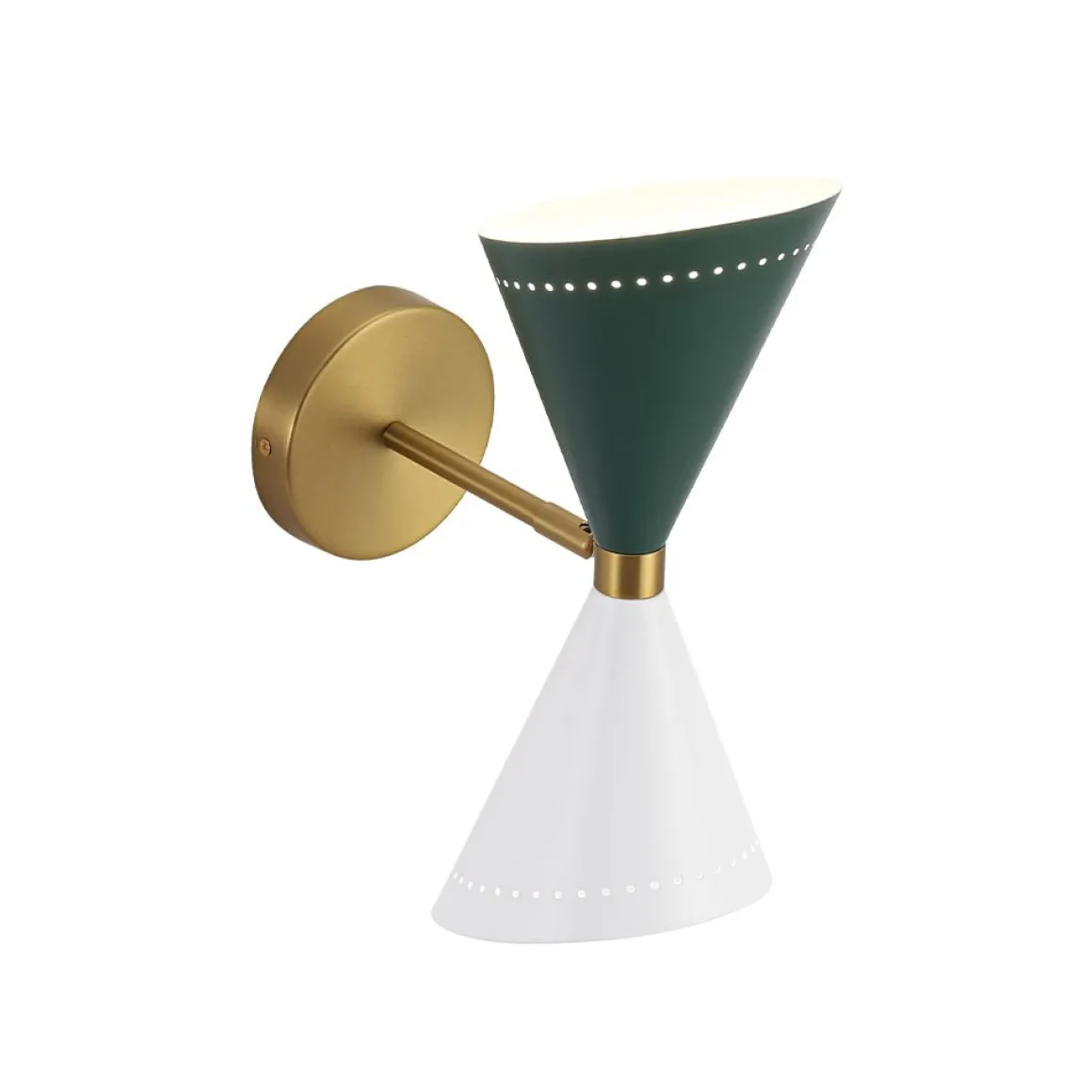 Art Deco 2-Light Up Down Dual Cone Wall Sconce