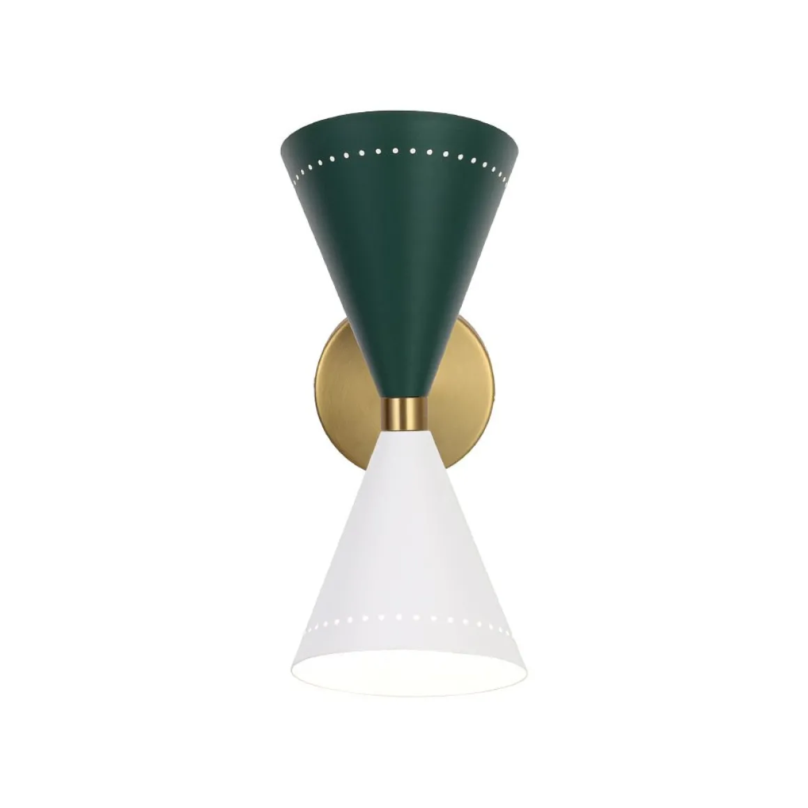 Art Deco 2-Light Up Down Dual Cone Wall Sconce