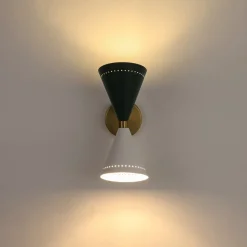 Art Deco 2-Light Up Down Dual Cone Wall Sconce
