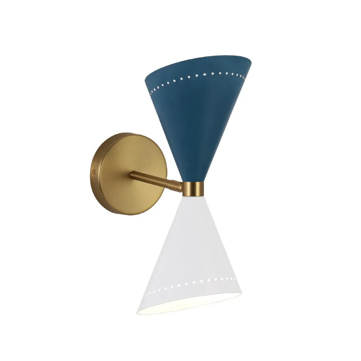 Art Deco 2-Light Up Down Dual Cone Wall Sconce