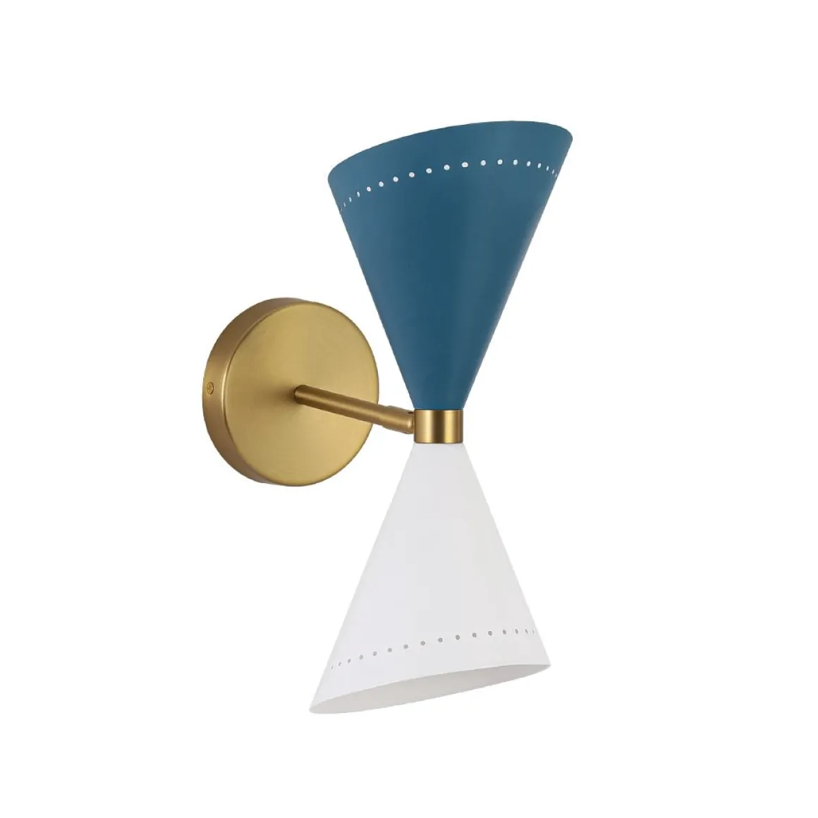 Art Deco 2-Light Up Down Dual Cone Wall Sconce