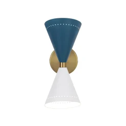 Art Deco 2-Light Up Down Dual Cone Wall Sconce