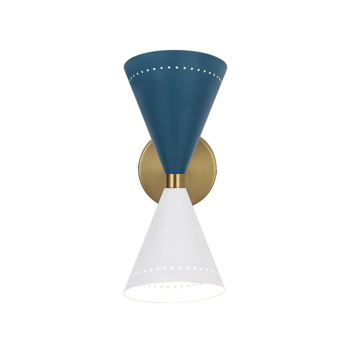 Art Deco 2-Light Up Down Dual Cone Wall Sconce