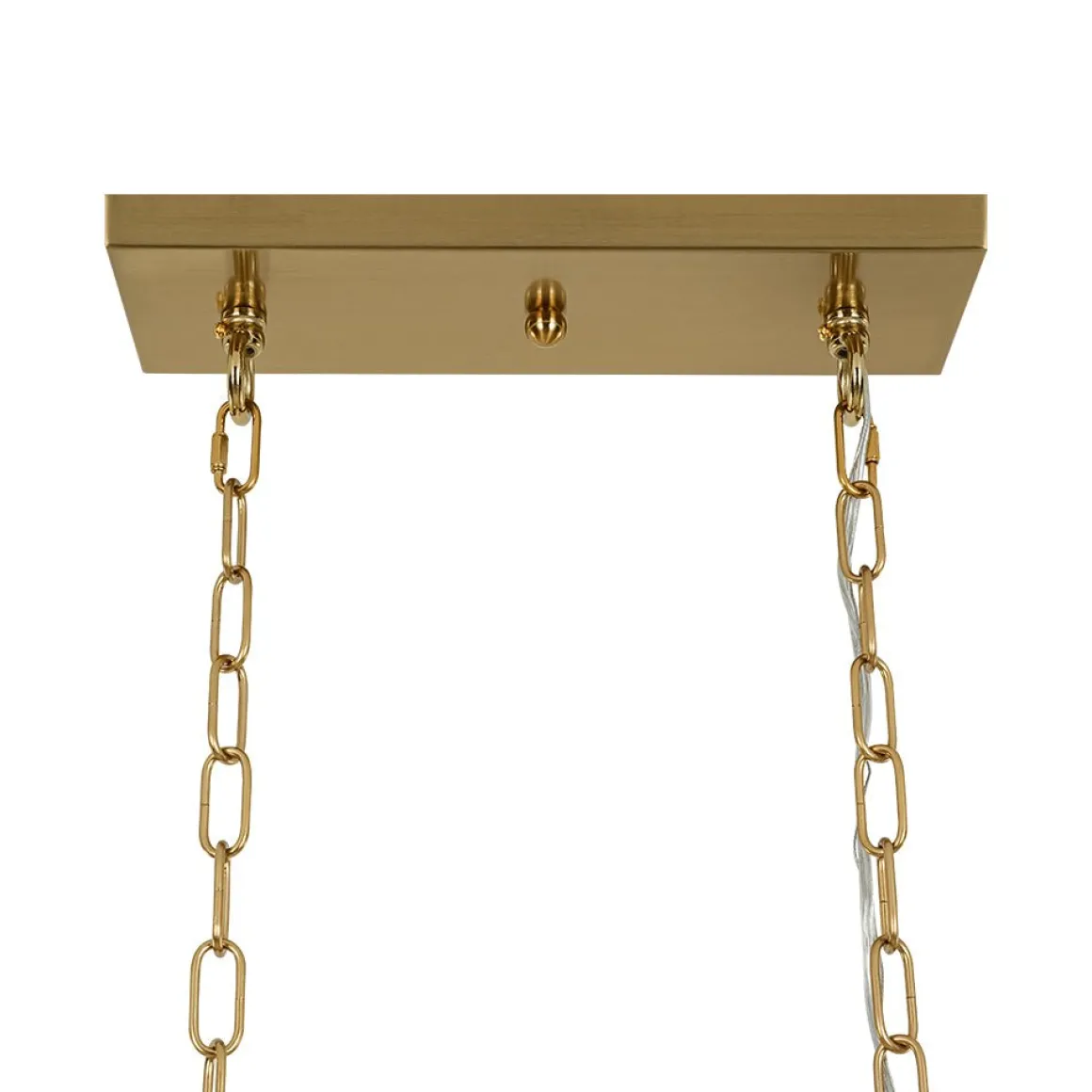 Art Deco Luxury Brass Crystal Linear Cage Island Chandelier