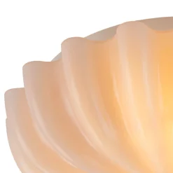 Art Deco Pleated Flower Shine Glass Semi Flush Mount