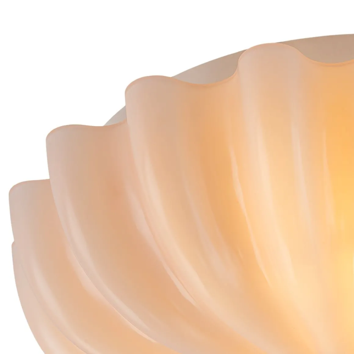 Art Deco Pleated Flower Shine Glass Semi Flush Mount