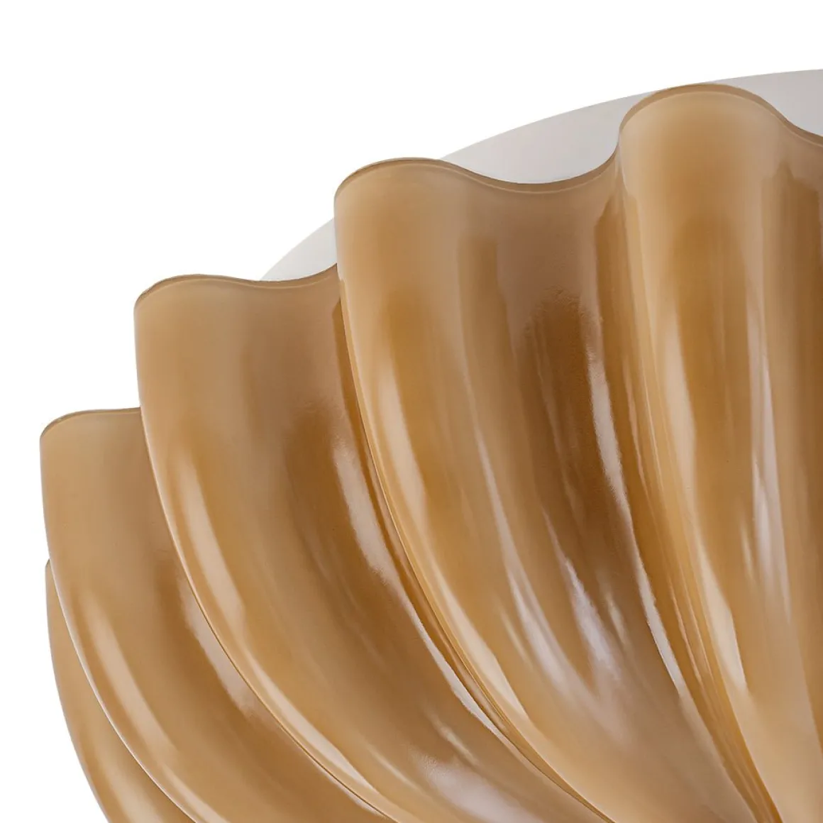Art Deco Pleated Flower Shine Glass Semi Flush Mount