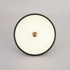 Art Deco Pleated Shade Round Dimmable LED Ceiling Light