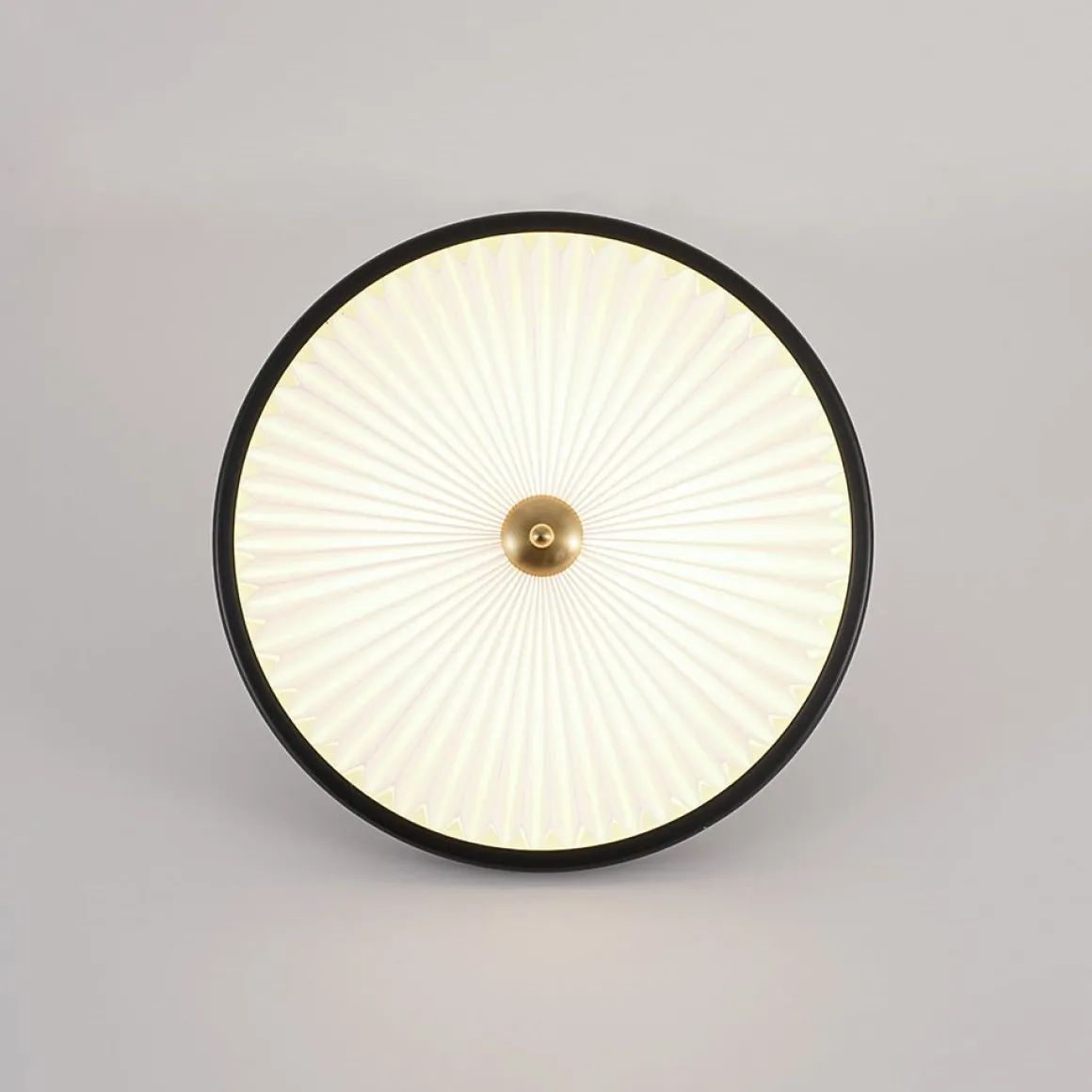 Art Deco Pleated Shade Round Dimmable LED Ceiling Light