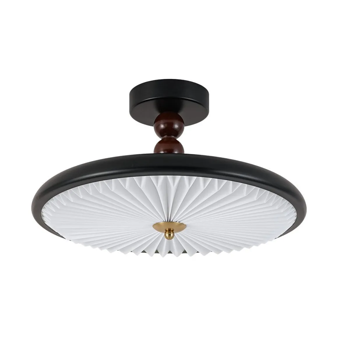 Art Deco Pleated Shade Round Dimmable LED Ceiling Light