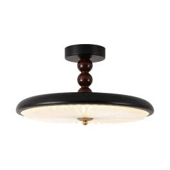 Art Deco Pleated Shade Round Dimmable LED Ceiling Light