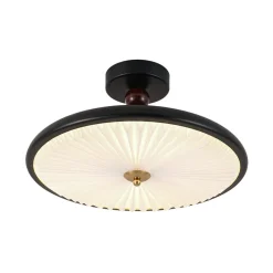 Art Deco Pleated Shade Round Dimmable LED Ceiling Light