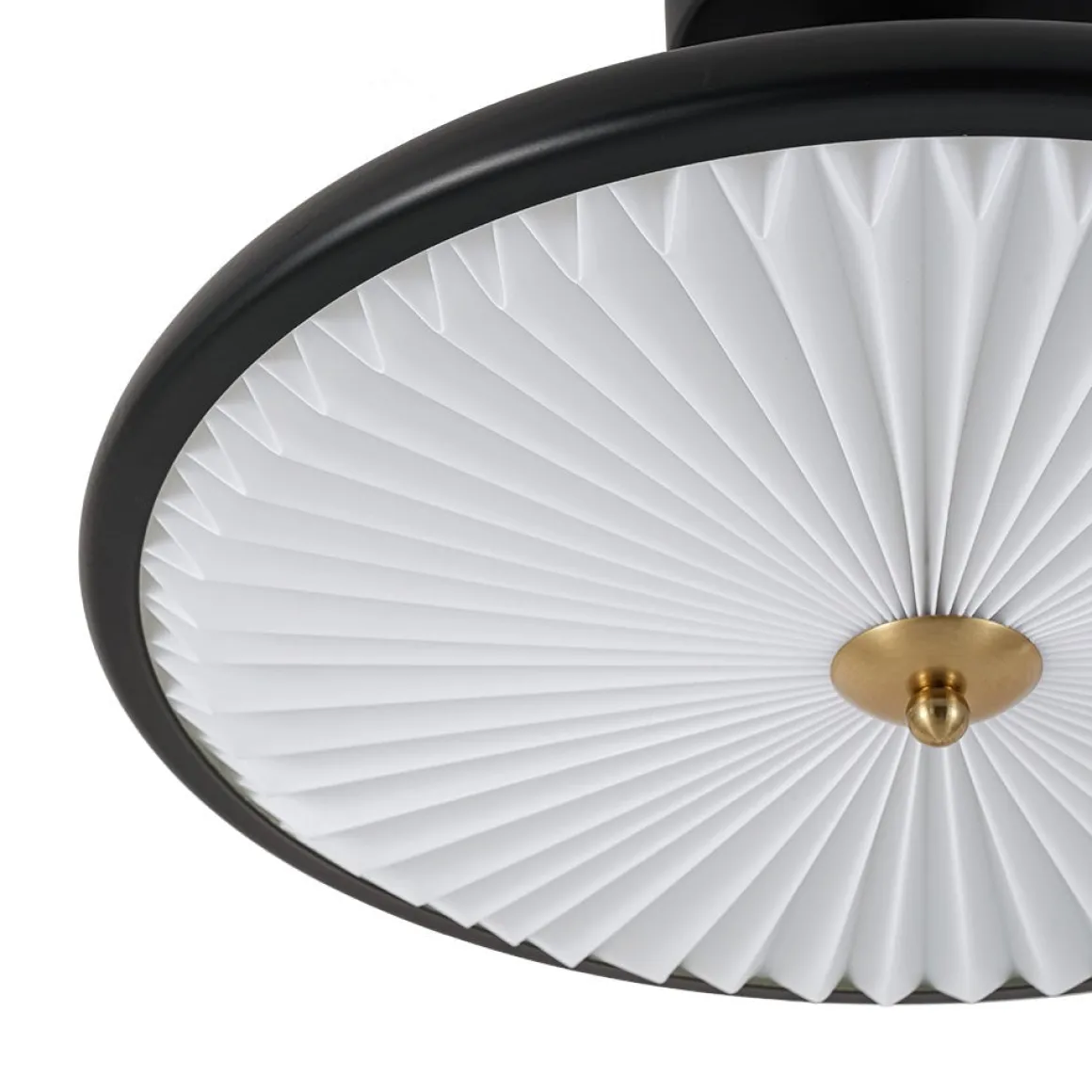 Art Deco Pleated Shade Round Dimmable LED Ceiling Light