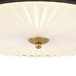 Art Deco Pleated Shade Round Dimmable LED Ceiling Light