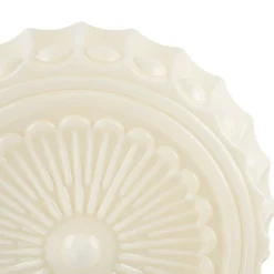 Art Deco Sculptural Milk Glass Schoolhouse LED Ceiling Light