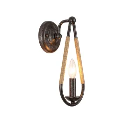 Barn 1-Light Hemp Rope Hanging Candle Style Wall Sconce
