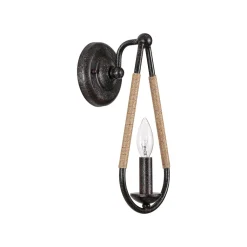 Barn 1-Light Hemp Rope Hanging Candle Style Wall Sconce