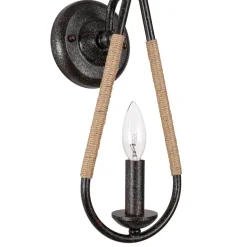 Barn 1-Light Hemp Rope Hanging Candle Style Wall Sconce