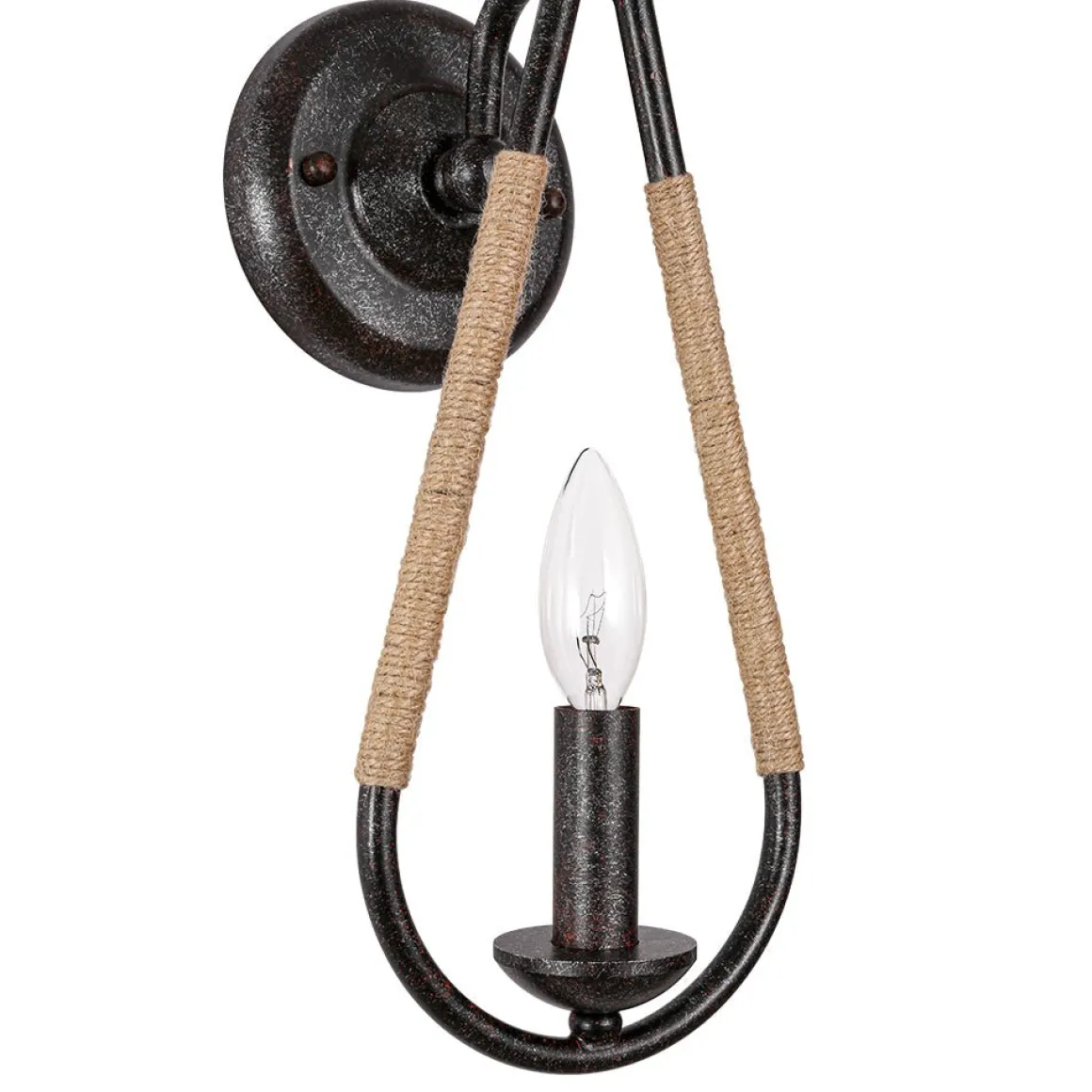 Barn 1-Light Hemp Rope Hanging Candle Style Wall Sconce