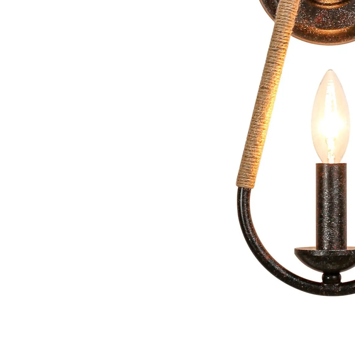 Barn 1-Light Hemp Rope Hanging Candle Style Wall Sconce