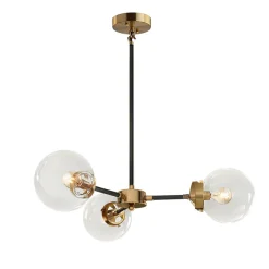Black and Brass Mid-century Sputnik Chandelier