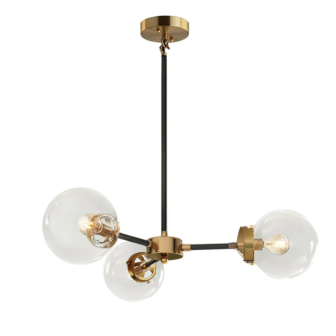 Black and Brass Mid-century Sputnik Chandelier