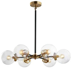 Black and Brass Mid-century Sputnik Chandelier