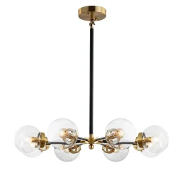 Black and Brass Mid-century Sputnik Chandelier
