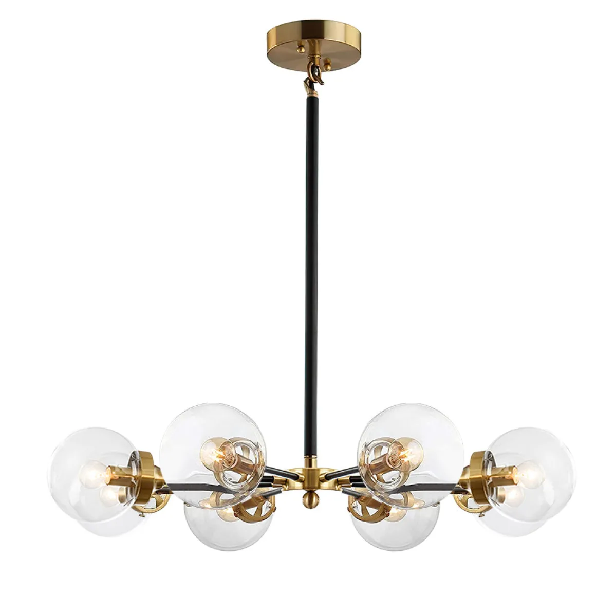 Black and Brass Mid-century Sputnik Chandelier