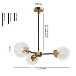 Black and Brass Mid-century Sputnik Chandelier
